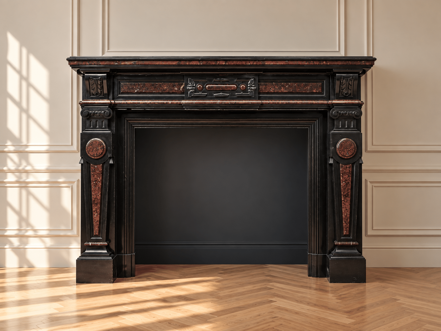 Neoclassicistische Noir De Mazy Antieke Omloop Schouw