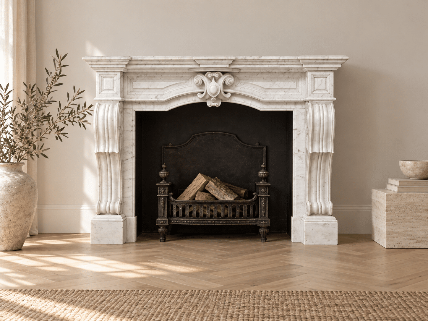 NEOCLASSICISTISCHE WIT MARMEREN ANTIEKE OMLOOP SCHOUW