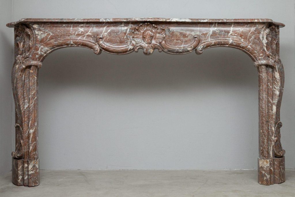 Unique 18th-Century Rococo Style Marble Antique Circular Fireplace