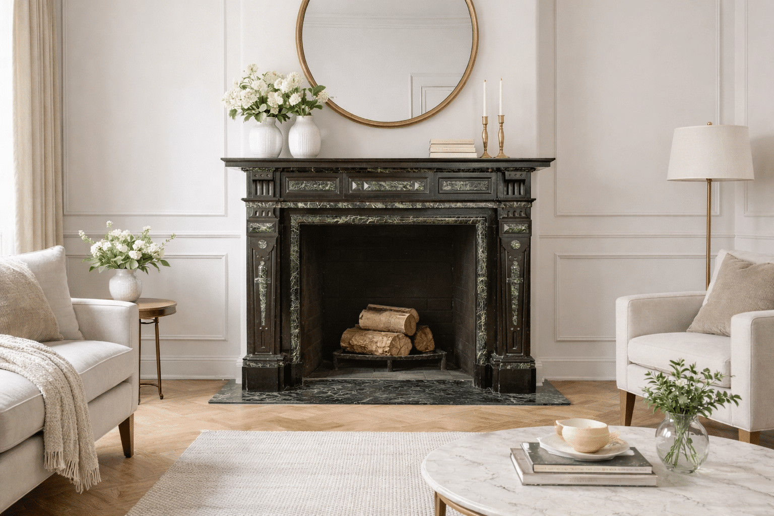 antieke schouw zwart maremer