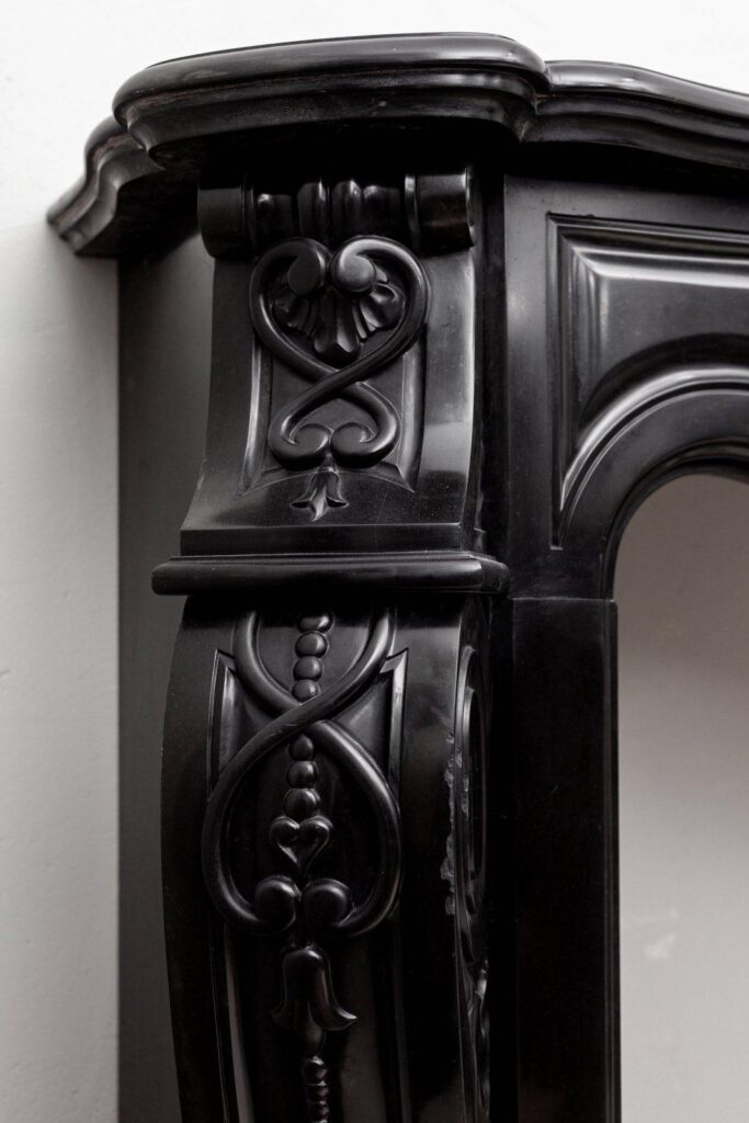 LOUIS XV STYLE NOIR DE MAZY ANTIQUE FIREPLACE