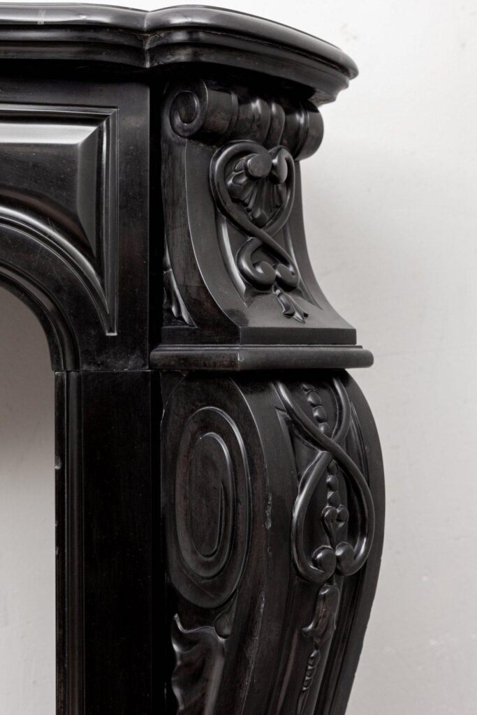 LOUIS XV STYLE NOIR DE MAZY ANTIQUE FIREPLACE