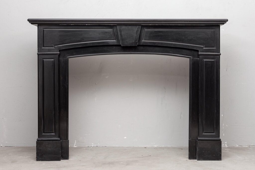 BLACK MARBLE ANTIQUE FIREPLACE