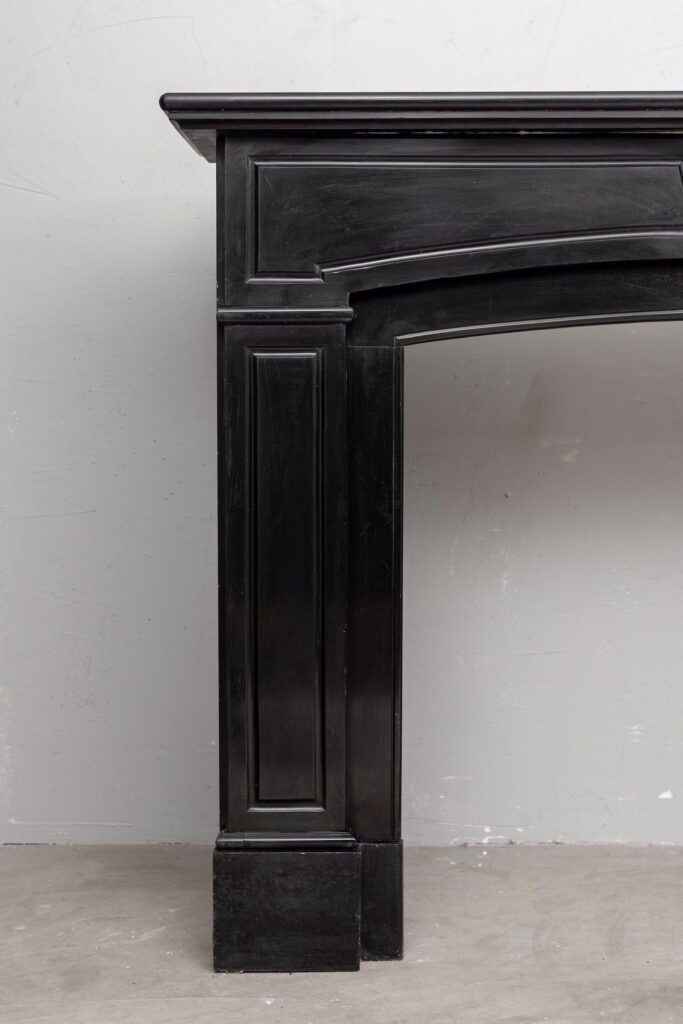 BLACK MARBLE ANTIQUE FIREPLACE