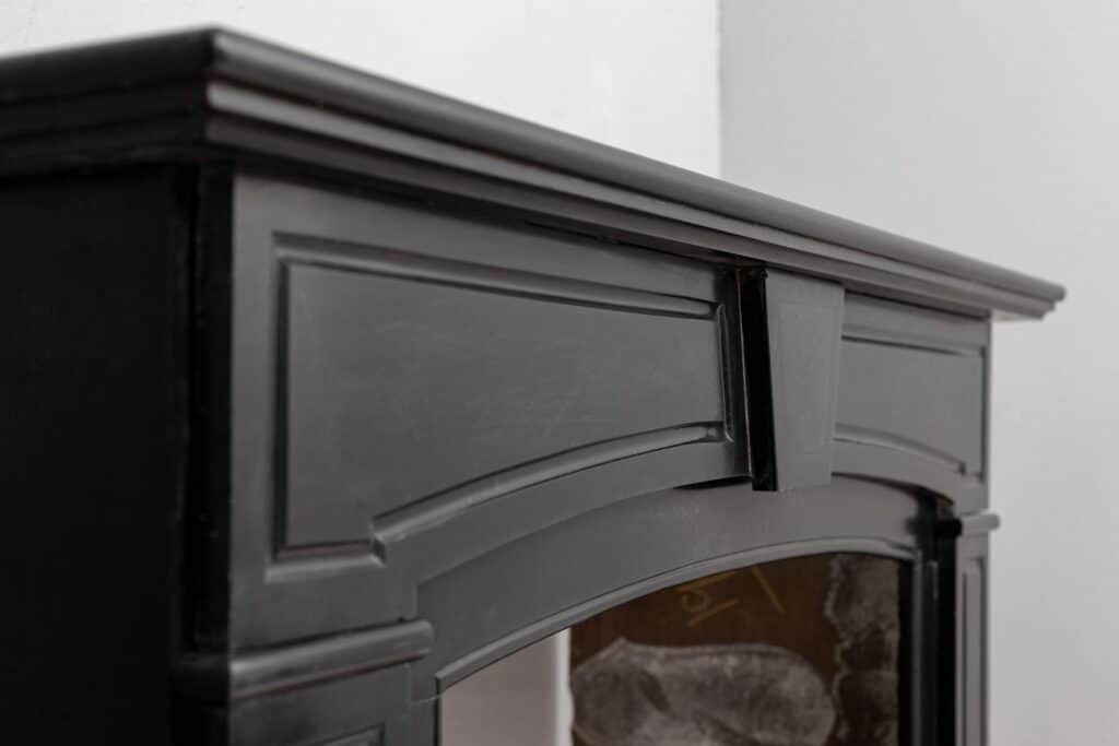 BLACK MARBLE ANTIQUE FIREPLACE