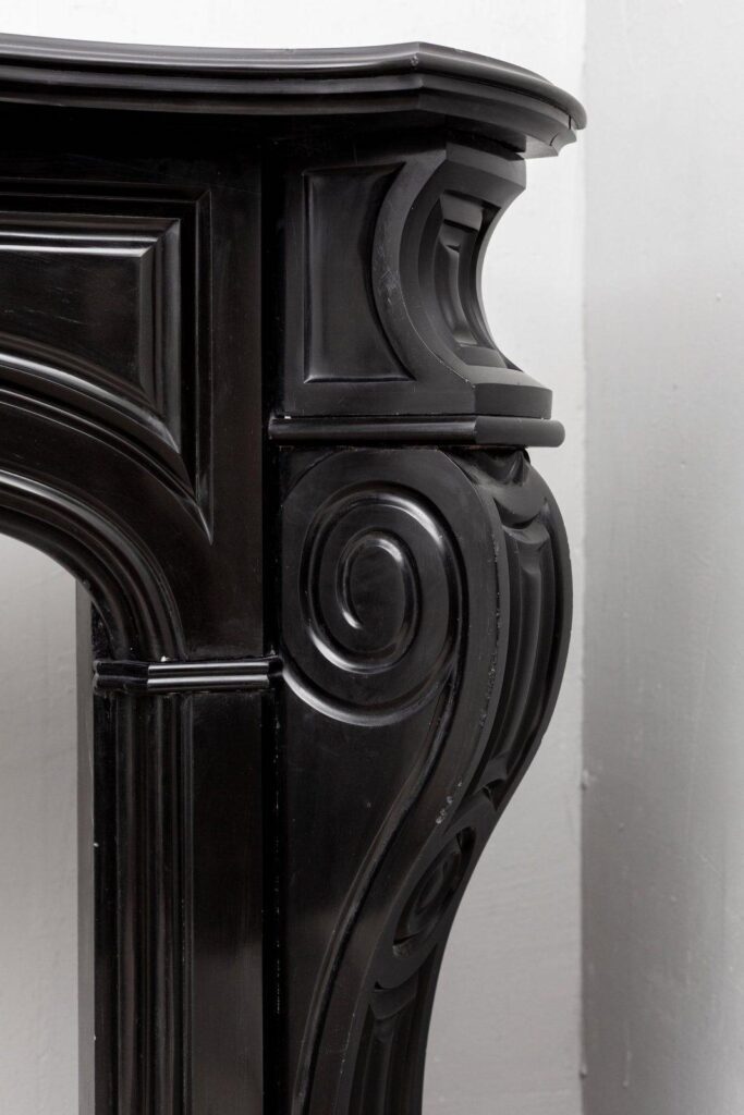 LOUIS XV STYLE NOIR DE MAZY ANTIQUE FIREPLACE