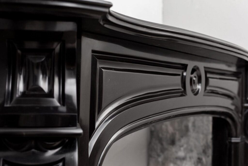 LOUIS XV STYLE NOIR DE MAZY ANTIQUE FIREPLACE