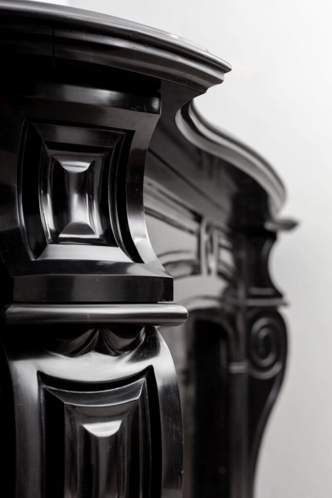 LOUIS XV STYLE NOIR DE MAZY ANTIQUE FIREPLACE