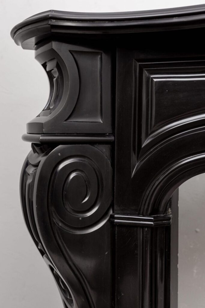 LOUIS XV STYLE NOIR DE MAZY ANTIQUE FIREPLACE