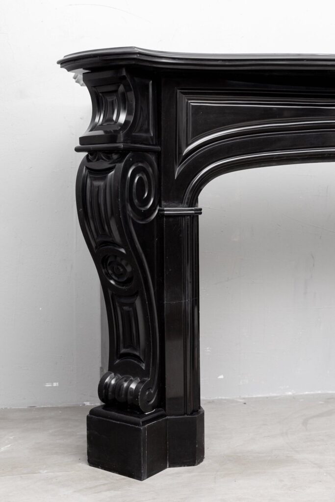 LOUIS XV STYLE NOIR DE MAZY ANTIQUE FIREPLACE