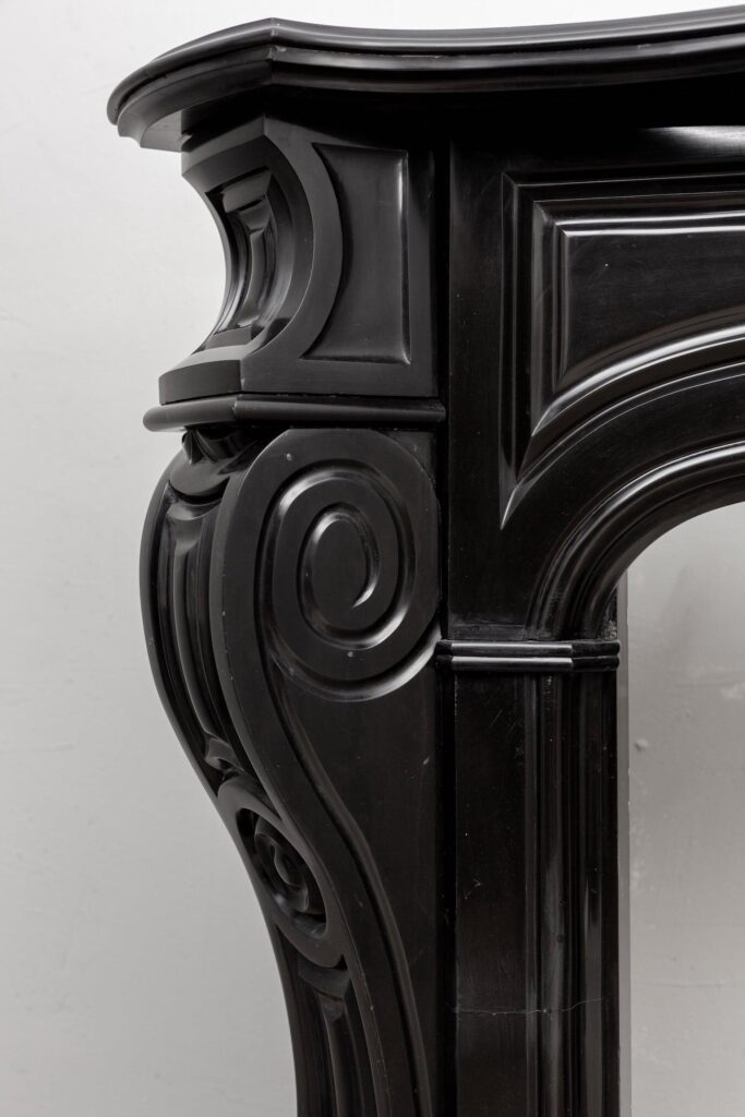LOUIS XV STYLE NOIR DE MAZY ANTIQUE FIREPLACE
