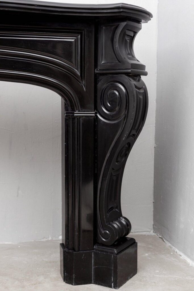 LOUIS XV STYLE NOIR DE MAZY ANTIQUE FIREPLACE
