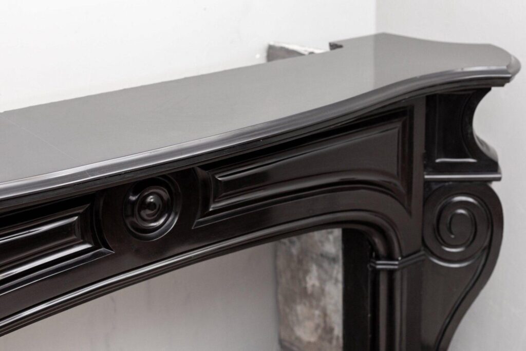 LOUIS XV STYLE NOIR DE MAZY ANTIQUE FIREPLACE