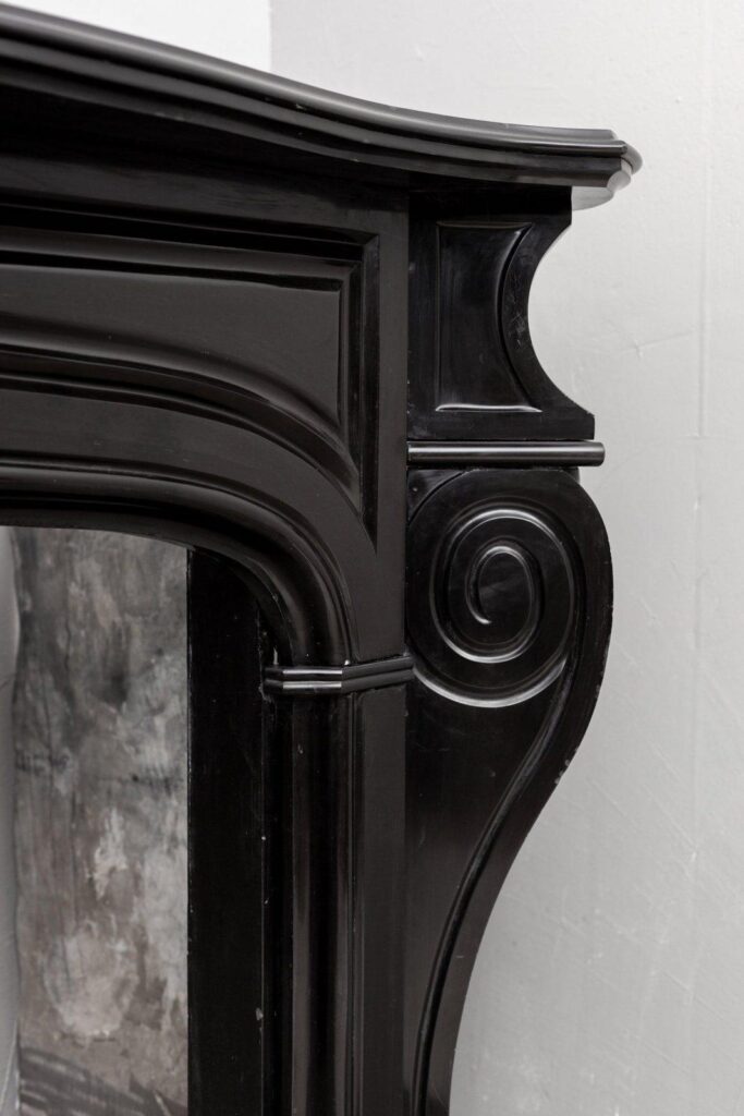 LOUIS XV STYLE NOIR DE MAZY ANTIQUE FIREPLACE