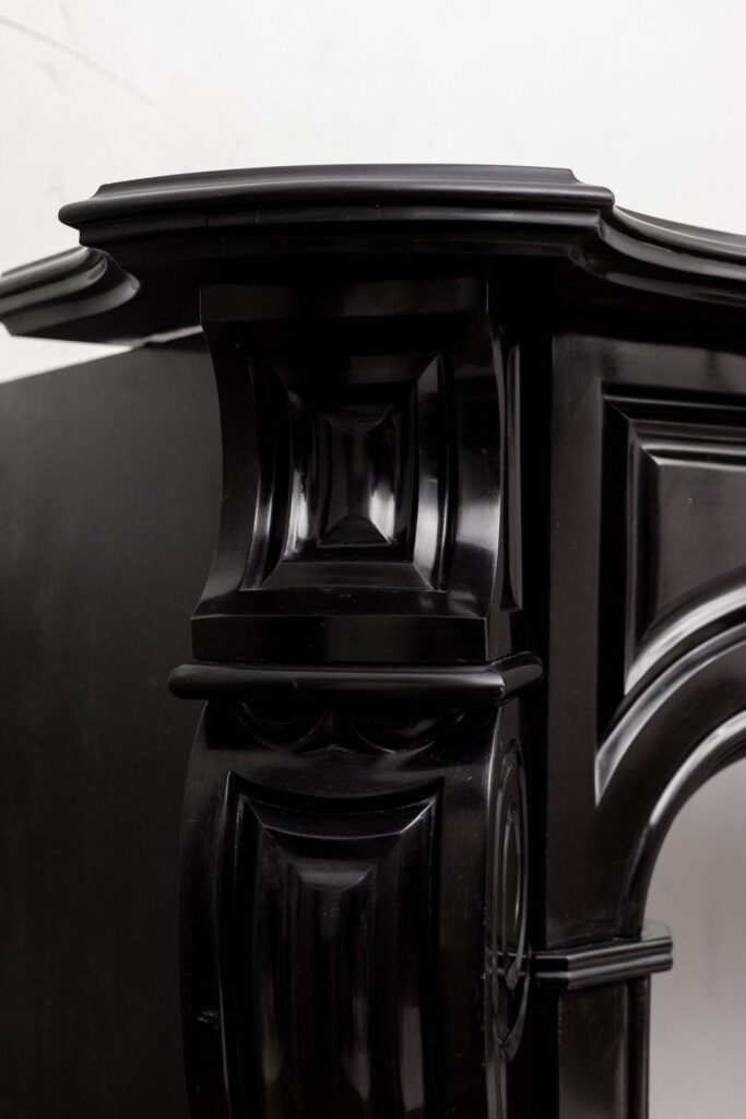 LOUIS XV STYLE NOIR DE MAZY ANTIQUE FIREPLACE