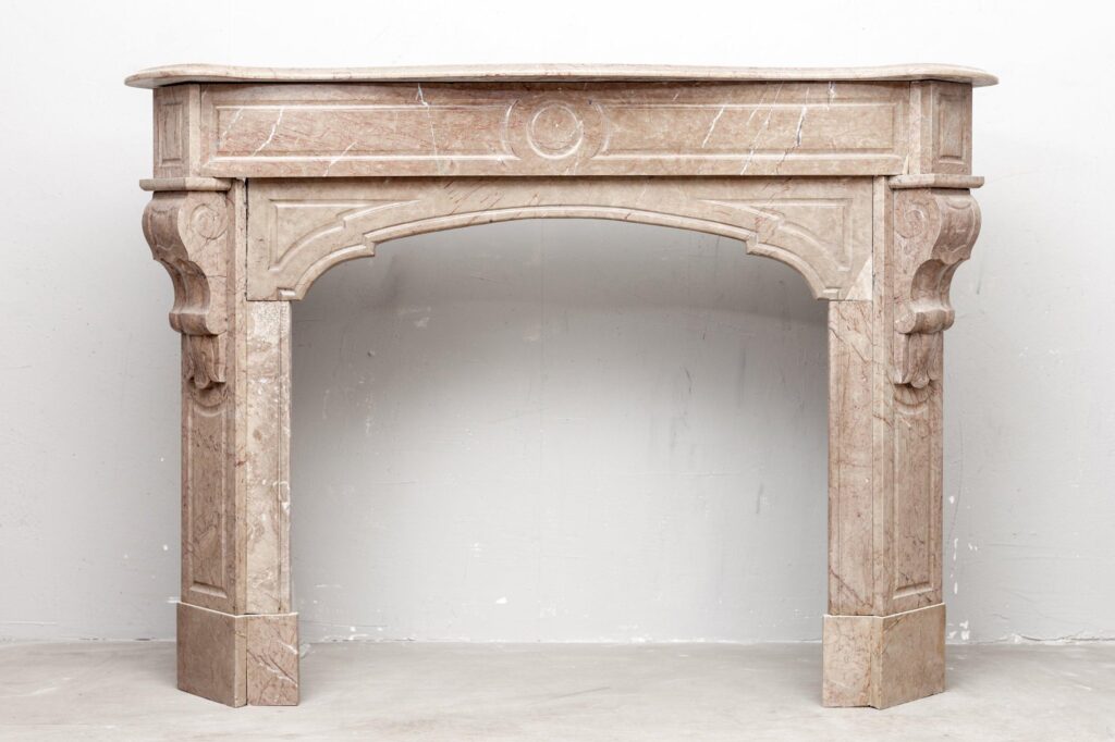 ART NOUVEAU ANTIQUE MARBLE FIREPLACE