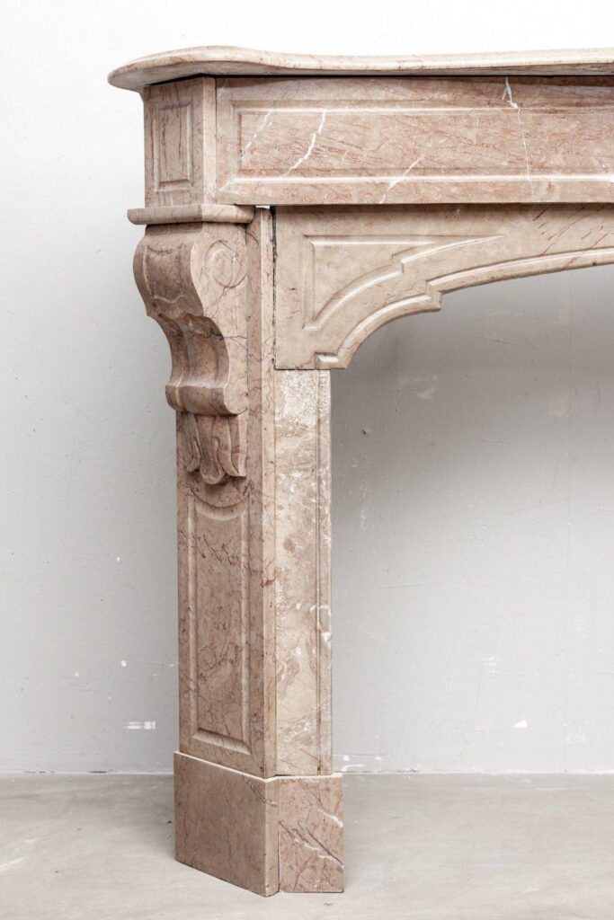 ART NOUVEAU ANTIQUE MARBLE FIREPLACE