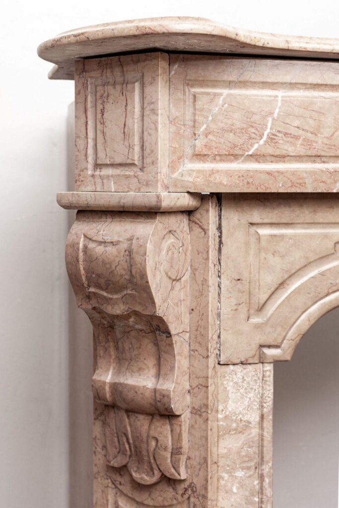 ART NOUVEAU ANTIQUE MARBLE FIREPLACE