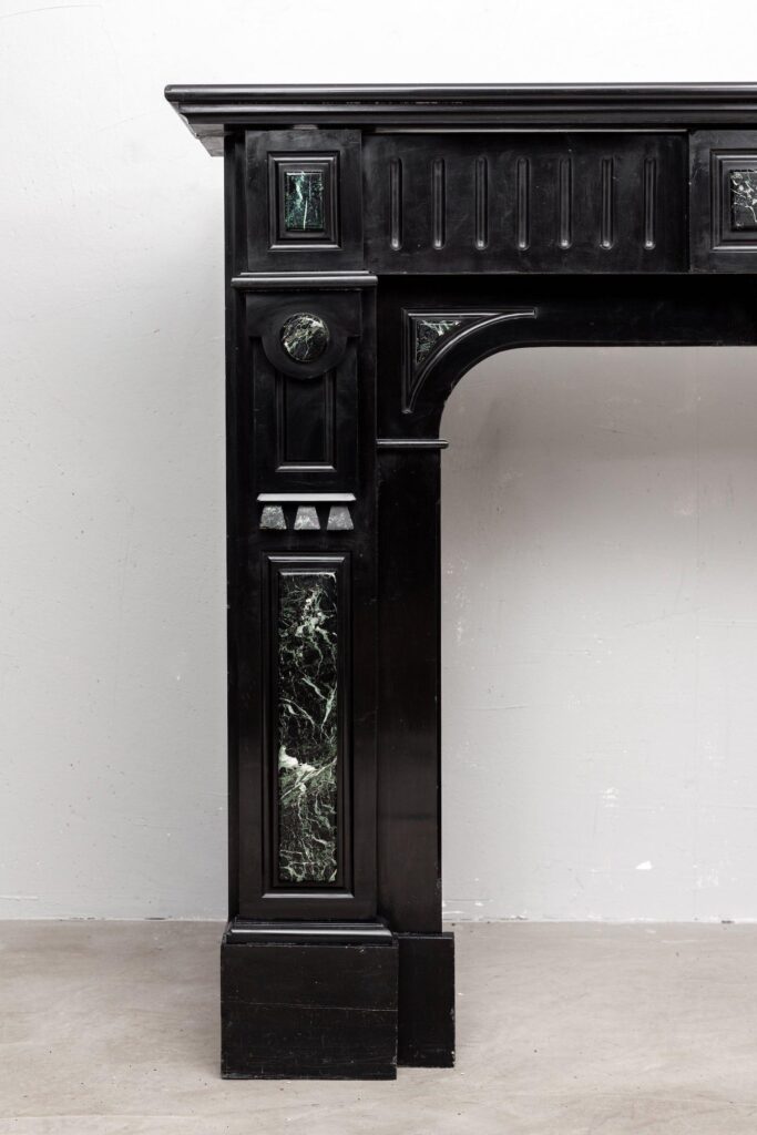 NEOCLASSIC BLACK MARBLE ANTIQUE FIREPLACE