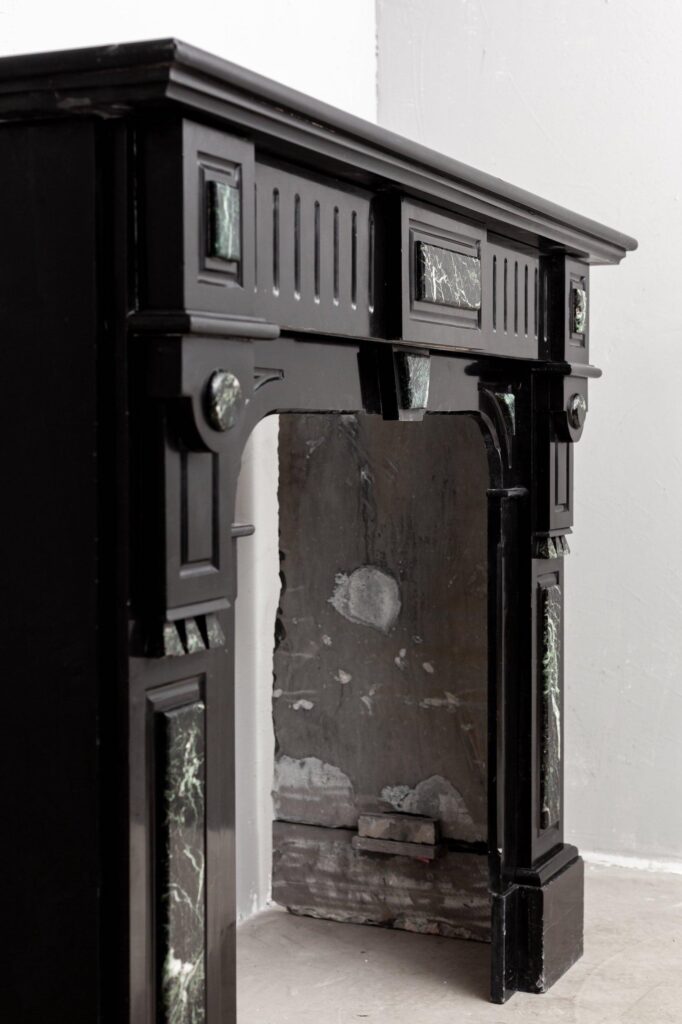 NEOCLASSIC BLACK MARBLE ANTIQUE FIREPLACE