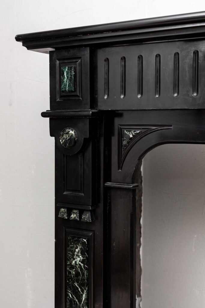 NEOCLASSIC BLACK MARBLE ANTIQUE FIREPLACE