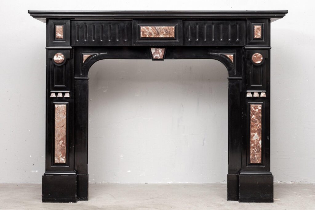 NEOCLASSIC BLACK MARBLE ANTIQUE FIREPLACE
