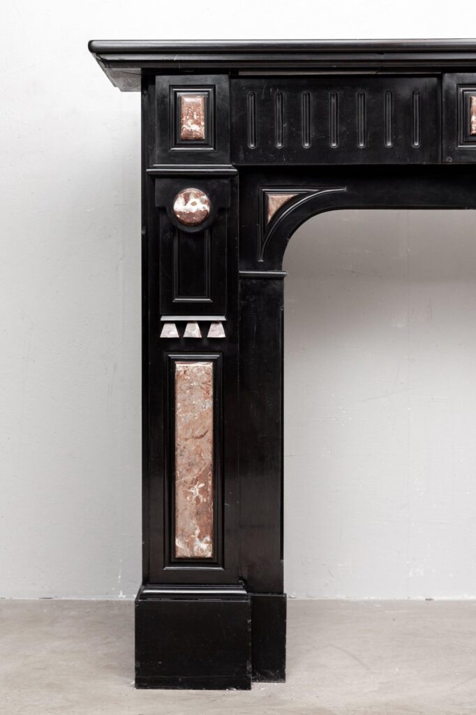 NEOCLASSIC BLACK MARBLE ANTIQUE FIREPLACE