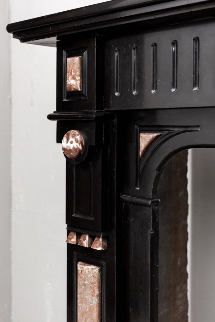 NEOCLASSIC BLACK MARBLE ANTIQUE FIREPLACE