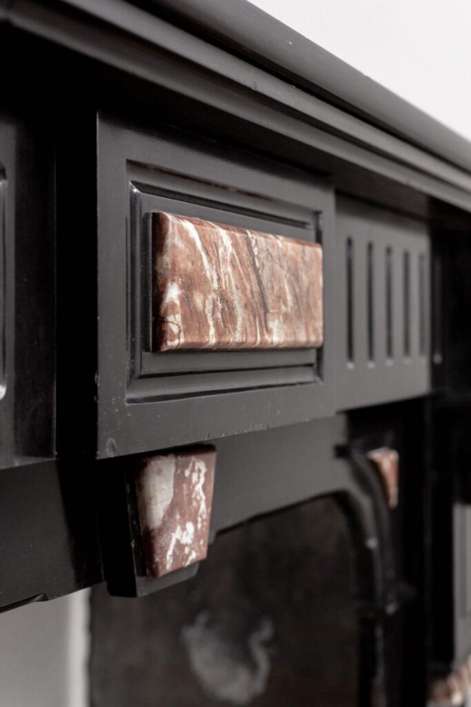 NEOCLASSIC BLACK MARBLE ANTIQUE FIREPLACE