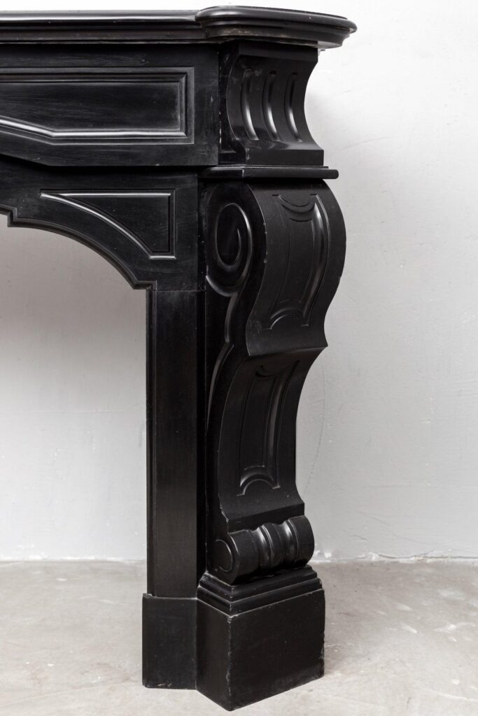 LOUIS XV STYLE NOIR DE MAZY ANTIQUE FIREPLACE