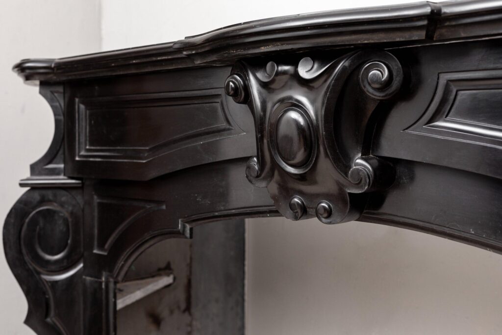 LOUIS XV STYLE NOIR DE MAZY ANTIQUE FIREPLACE