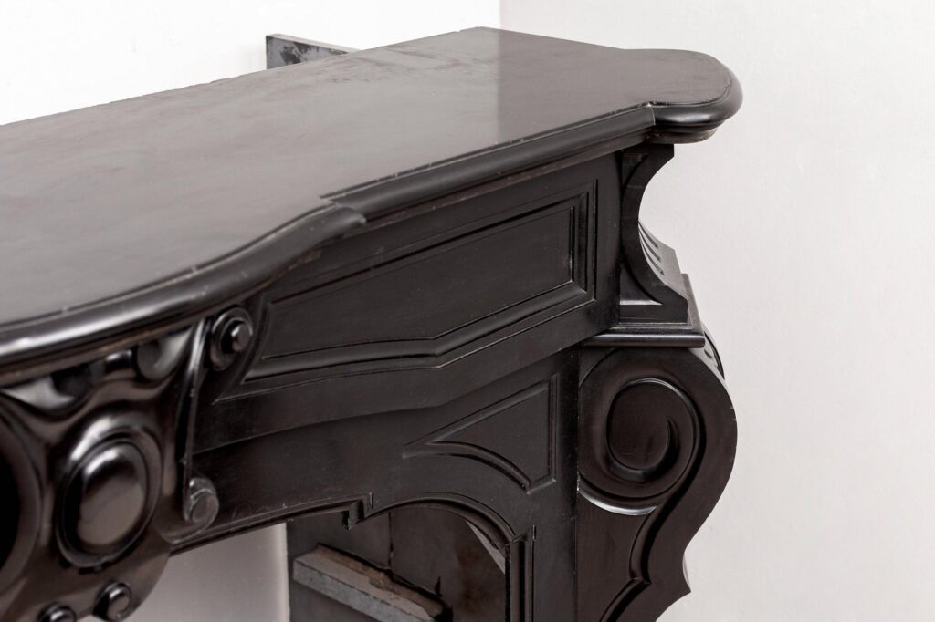 LOUIS XV STYLE NOIR DE MAZY ANTIQUE FIREPLACE