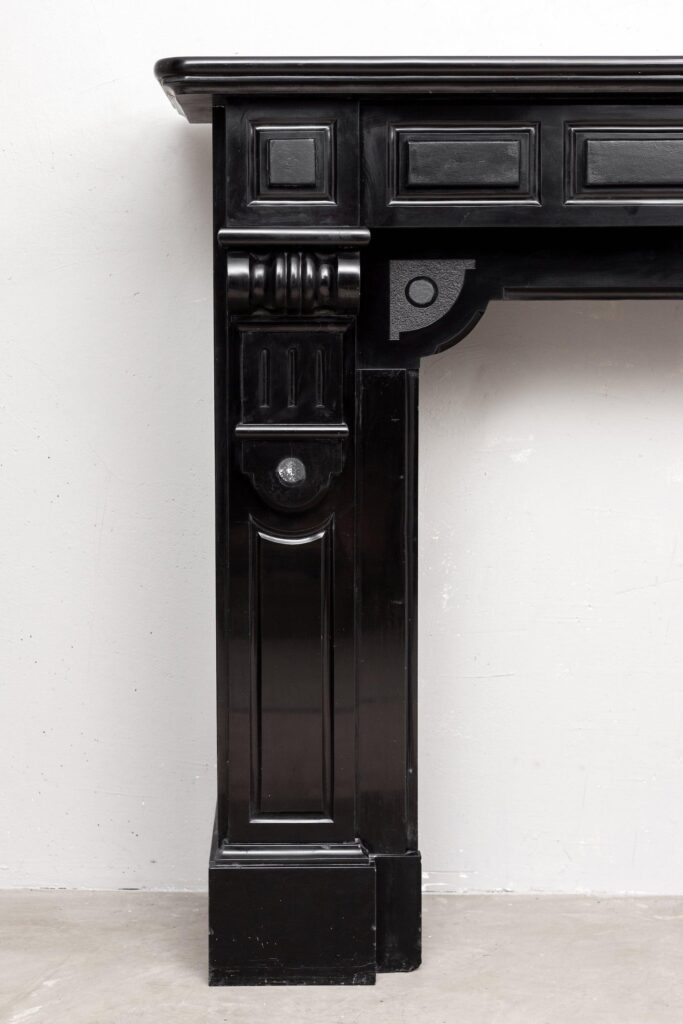 NEOCLASSIC BLACK MARBLE ANTIQUE FIREPLACE