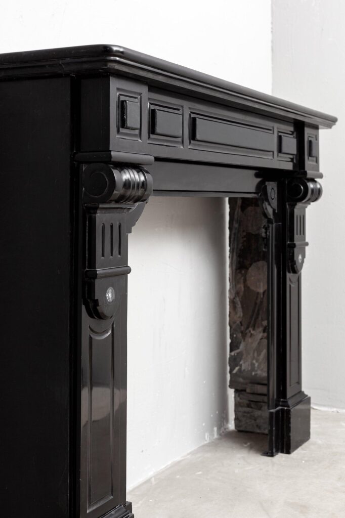 NEOCLASSIC BLACK MARBLE ANTIQUE FIREPLACE
