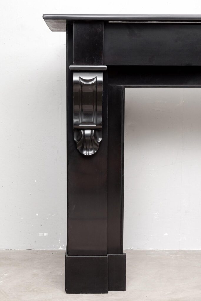 BLACK MARBLE ANTIQUE FIREPLACE