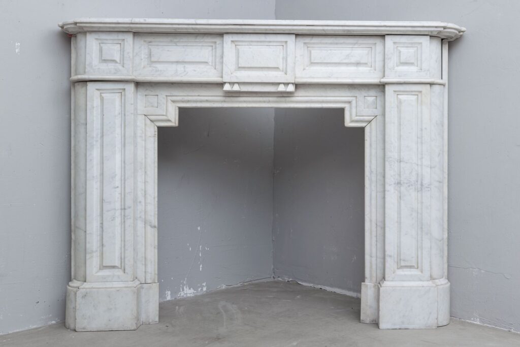 NEOCLASSIC WHITE MARBLE ANTIQUE FIREPLACE