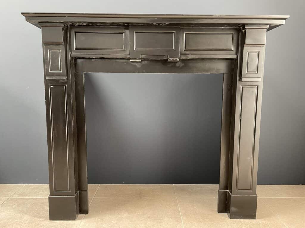 Antique Circular Fireplace Black Marble Noir de Mazy