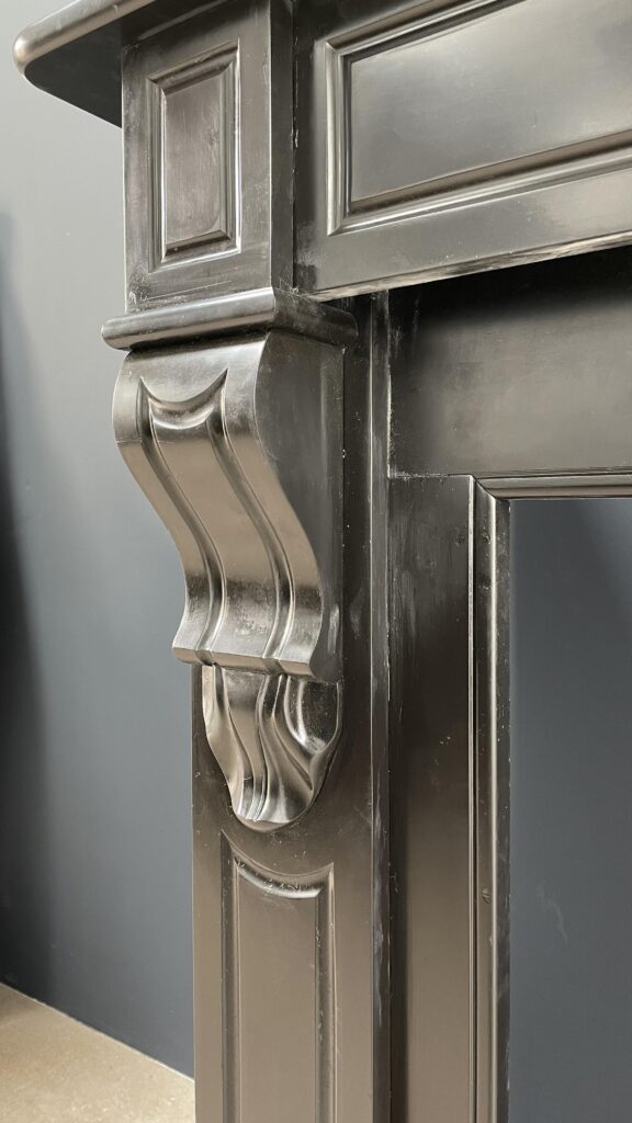 Antique Black Marble Circular Fireplace