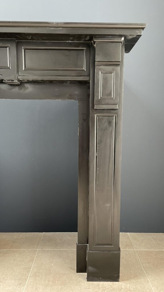 Antique Circular Fireplace Black Marble Noir de Mazy