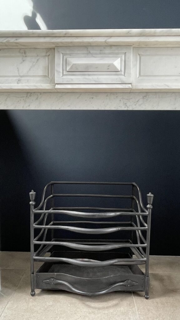 French Louis XV Antique Circulation Fireplace Carrara Marble