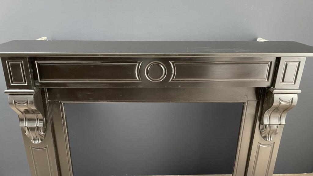 Antique Black Marble Circular Fireplace