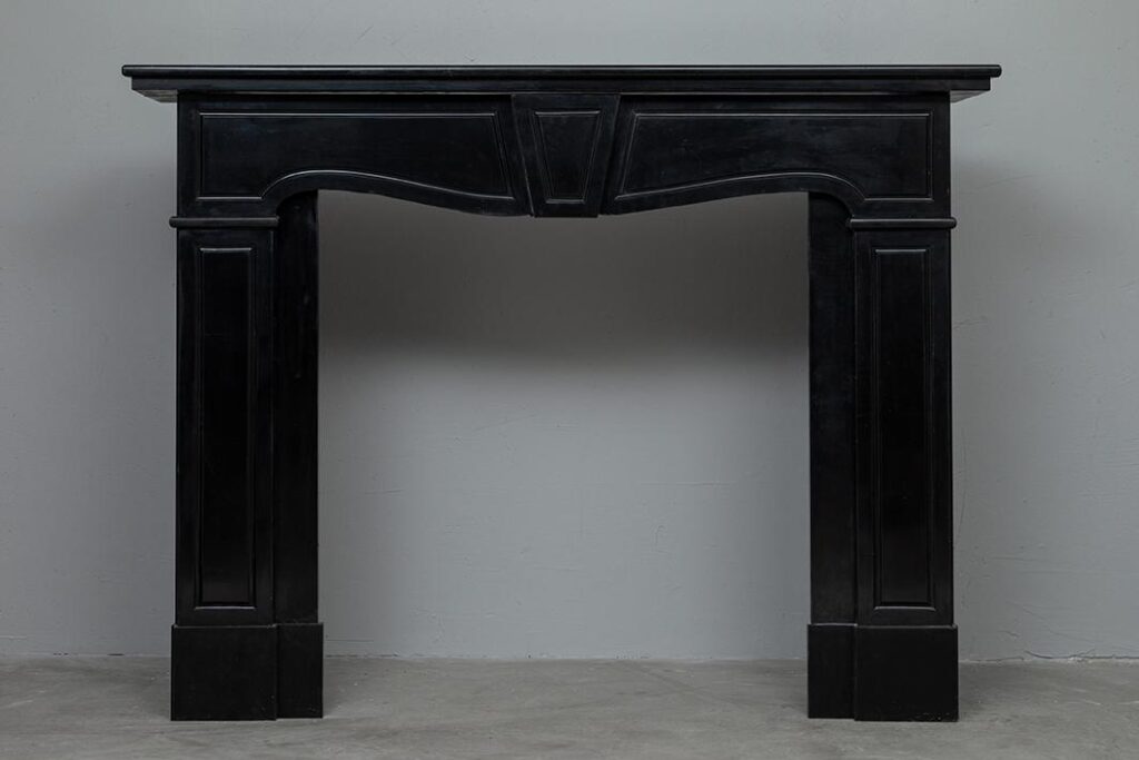 BLACK MARBLE ANTIQUE FIREPLACE