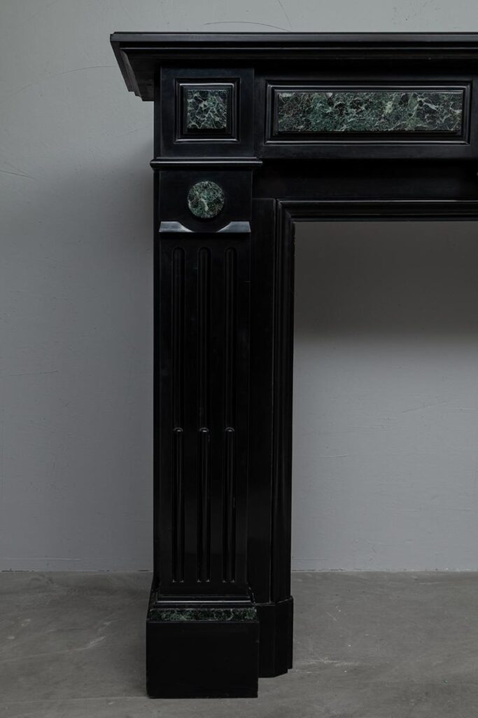 NEOCLASSIC BLACK MARBLE ANTIQUE FIREPLACE