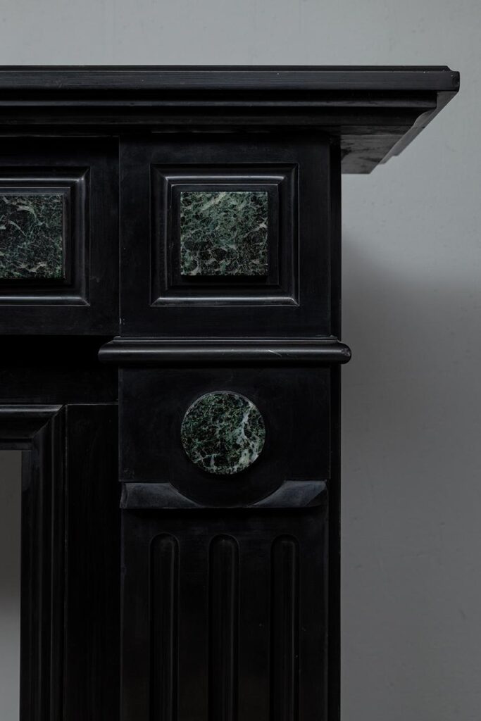 NEOCLASSIC BLACK MARBLE ANTIQUE FIREPLACE
