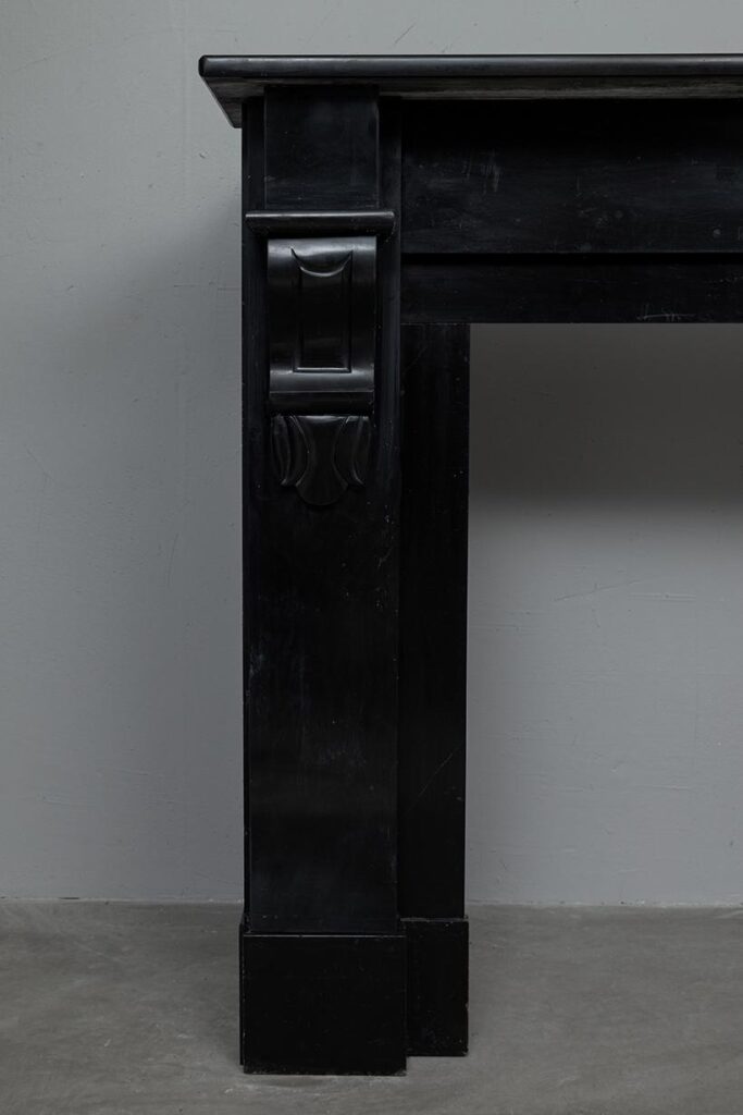 BLACK MARBLE ANTIQUE FIREPLACE