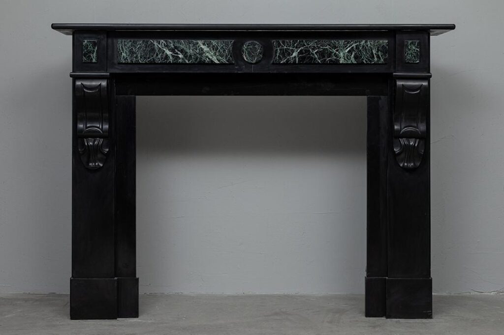 NEOCLASSIC BLACK MARBLE ANTIQUE FIREPLACE