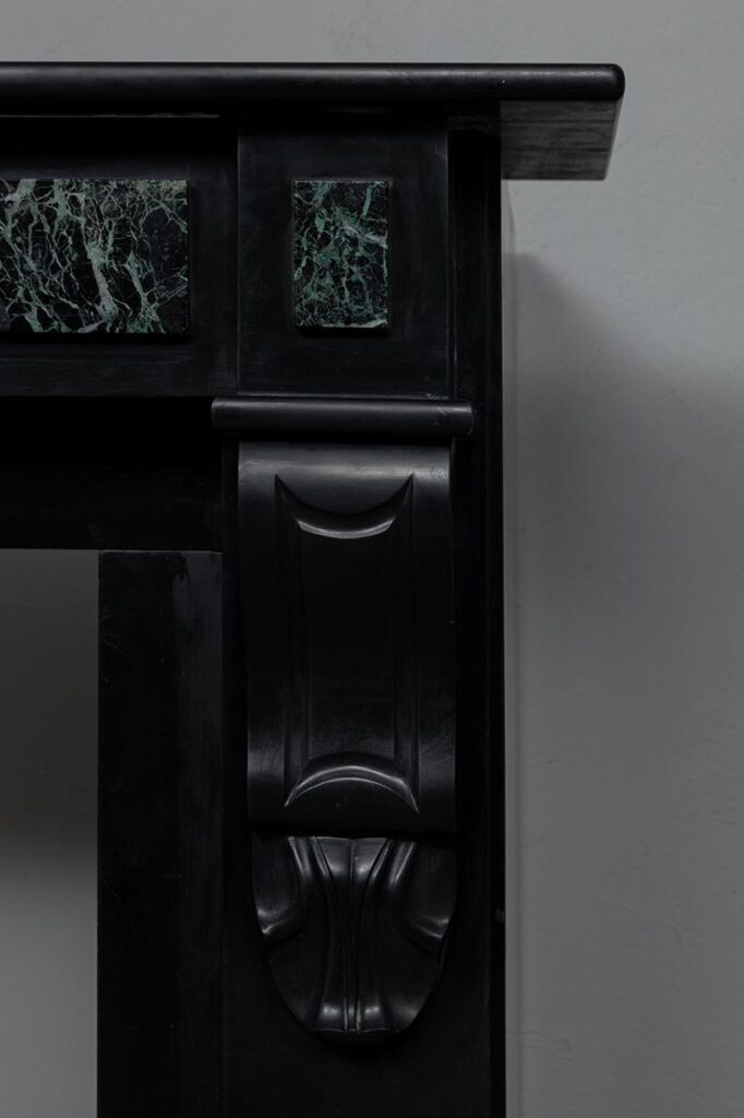 NEOCLASSIC BLACK MARBLE ANTIQUE FIREPLACE