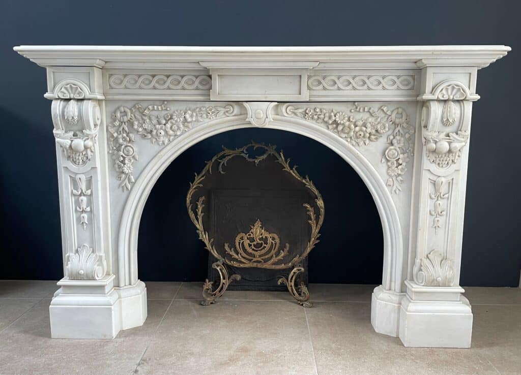 Bijzonder Luxe Franse Antieke Omloop Schouw Carrara Marmer