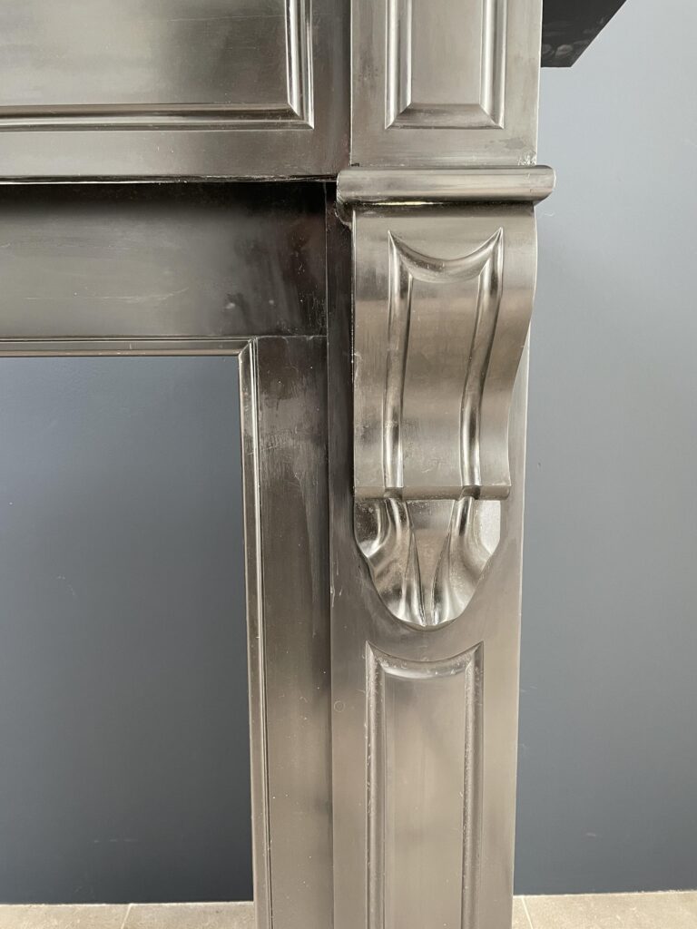 Antique Black Marble Circular Fireplace