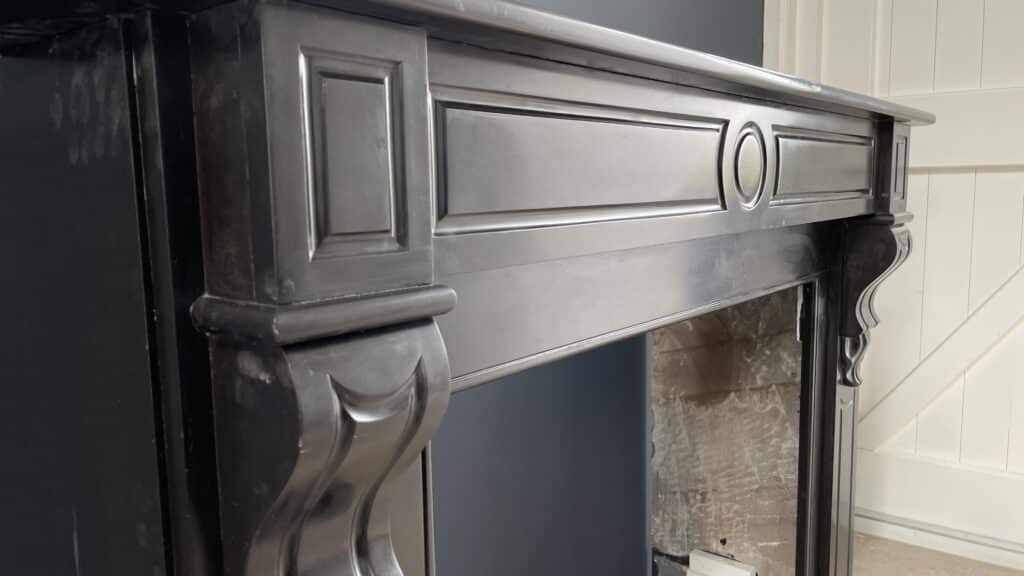 Antique Black Marble Circular Fireplace
